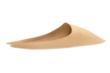 Desert sand dune isolated on transparent background forming a barchan shape with smooth texture