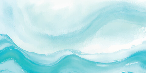 Minimalist Turquoise Watercolor Wave Backdrop for Modern Coastal Branding and Website Design