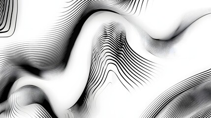 abstract striped wave distortion, graphic design background, monochrome on white