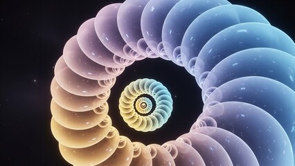 Mesmerizing fractal spiral with vibrant, glowing colors and a sense of infinite depth.