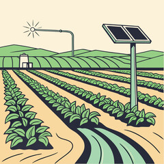 Solar Powered Irrigation System in Agriculture Field