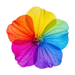 Fototapeta premium Vibrant rainbow flower nature colorful isolated on transparent background