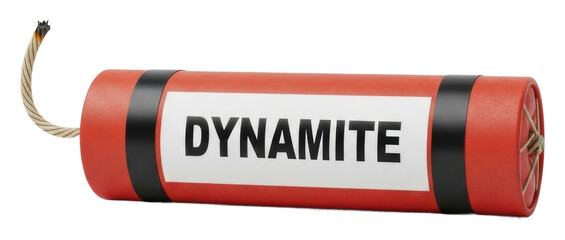 Dynamite safety measures industrial site product isolated on transparent background