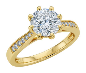 Engagement ring display jewelry store product elegant isolated on transparent background