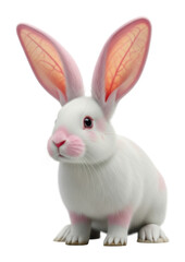 Obraz premium Cute white rabbit posing in animal isolated on transparent background