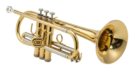 Trumpet playing performance at music venue artistic scene isolated on transparent background