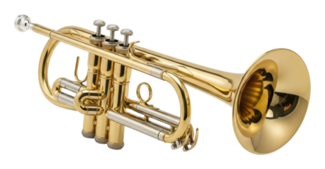 Trumpet playing performance at music venue artistic scene isolated on transparent background