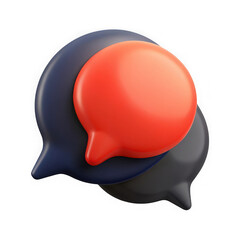 Two chat bubble icon isolated on transparent background