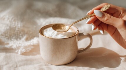 Warm drink in a cozy setting