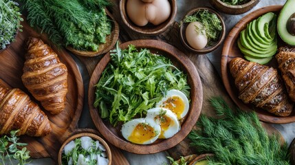 Fresh food arrangement on a table