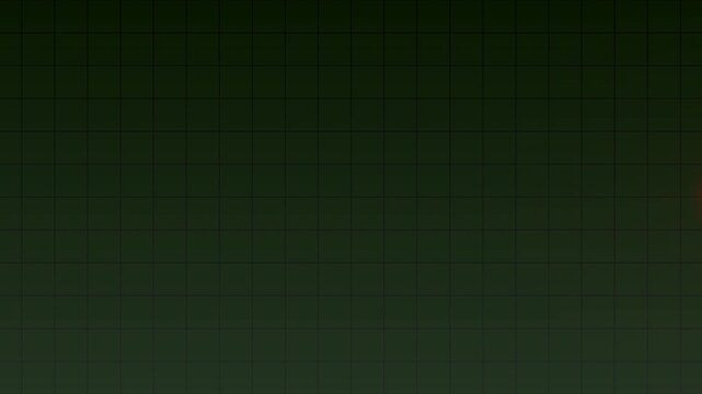 Heartbeat flatline  Red electrocardiogram heartbeat line glowing on a dark green grid background, symbolizing heart rate monitoring, medical diagnostics, health care, and vital signs display.