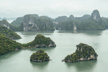 panoramic view of ha long bay, vietnam