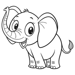 Fototapeta premium Cute Baby Elephant Cartoon Illustration