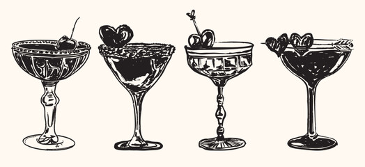 Vintage Valentine’s Day Cocktails with Classic Romantic Drinks