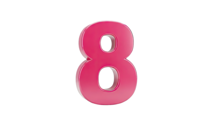 Glossy Pink Number 8