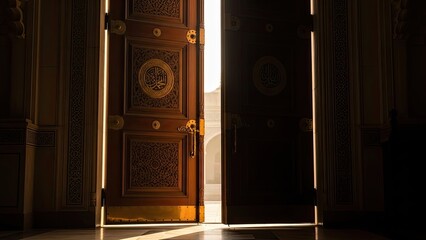 The tender silhouette of a father and child walking hand-in-hand towards a beautiful, glowing sunset, representing family bonds, guidance, and a hopeful future