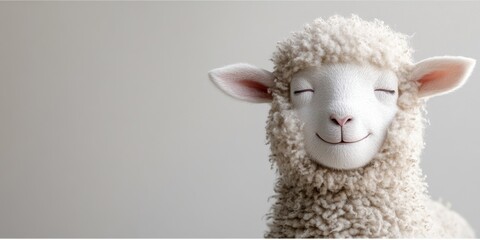 Smiling sheep enjoying a peaceful moment on the farm