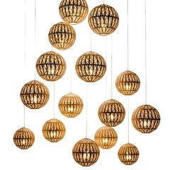 Group of Decorative Spherical Filigree Hanging Lamps, Transparency