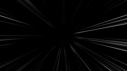 Cartoon animated 2D anime speed lines on black background with alpha channel, speed line loop effect animation, anime background, anime speedline, 4K Anime speed line animation video - Powered by Adobe