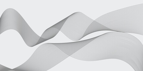 Abstract wave element for design. Digital frequency track equalizer. Stylized line art background. Vector illustration. Wave with lines created using blend tool. smooth gray