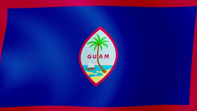 4K Loop Guam Waving Flag Animation