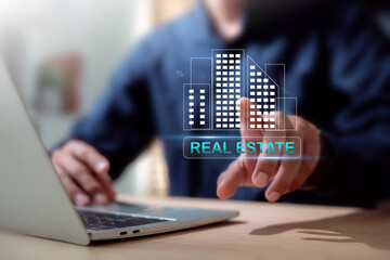 Real Estate Agent Using Digital Interface for Online Home Search.