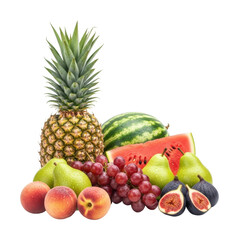 Tropical fruit arrangement fresh produce bright isolated on transparent background