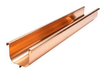 Workshop guide installing copper gutters for home improvements isolated on transparent background