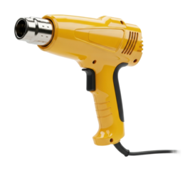 Heat gun usage for diy projects home workshop tool guide isolated on transparent background
