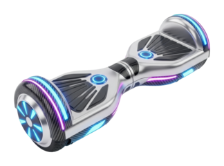 Hoverboard riding competition urban park action sports daytime fun isolated on transparent background