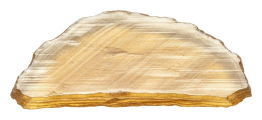 Natural honey calcite stone geology collection display isolated on transparent background