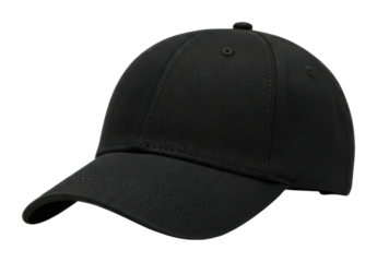 Stylish black cap display fashion store product isolated on transparent background