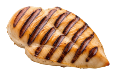 Grilled chicken breast kitchen food isolated on transparent background