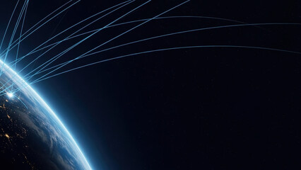 Digital technology planet transfer satellite exchange continent cyberspace earth communication tech net business global network background space datum map abstract information three dimensional
