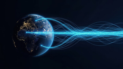 Earth datum abstract globe map digital technology planet transfer satellite exchange continent cyberspace communication tech net business global network background space information three