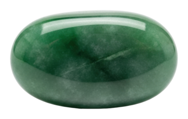 Polished green jade stone natural gemstone display isolated on transparent background