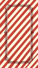 Decorative pattern with red and white stripes and ornate frame