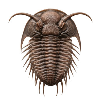 Exploring trilobite fossils science museum educational exhibit isolated on transparent background