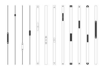Slide scroll bar set slider. UI control web elements. Scrollbar control panel for power, volume, brightness, Design elements for your website. simple modern graphic element for ui, infographic, icon