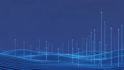Technology business code network binary engineering wave colourful tech abstract blue colours glowing digital wave network over blue background for modern technology concept and future business