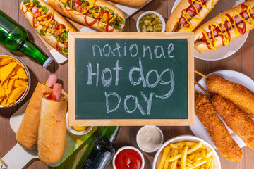  National Hot Dogs day background