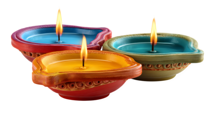 A burning wax candle creates a romantic flame and peaceful candlelight decoration within a glass bowl or candlestick set against a blue background for a dark night of relaxation or celebration