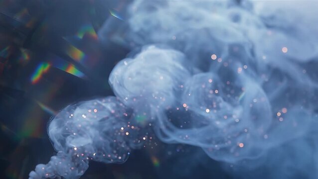 Ethereal Smoke with Sparkles in a Mystical Atmosphere