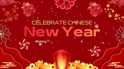 Chinese New Year, Happy Lunar New Year video, also known as the Spring Festival with the Chinese  astrological hanging for loop background decoration