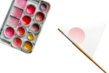 Watercolor painting design mockup isolated on transparent background