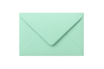 Green envelope delivering mail and invitation message