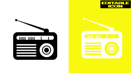 Vintage radio icons Vector