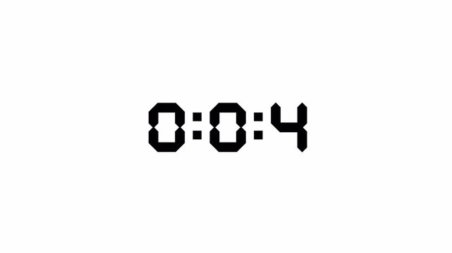 10 Second Minimal Countdown Timer Motion Graphic, on white backgorund 4k video