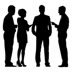 silhouettes of business people Person silhouette outline
