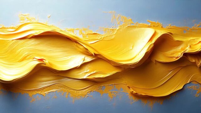 abstract thick brush strokes, gold, yellow, color, paint